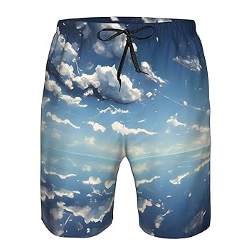 Blue Sky and White Clouds Men's Beach Shorts â€“ Sport